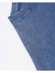 Earth Religious Cross With Retro Design Christian Jesus Printed Retro Washed T-Shirt, 230G, Retro Street Style. Simple And Versatile, Pure Cotton Is Of High Quality, Novel And Fashionable, And It Is A Must-Have Fashion T-Shirt For Spring And Summer. - Xanh đậm - Xem 5