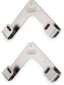 Joseph Joseph Space Set Of 2 Pot And Pan Lid Holders Self Adhesive Wall Mount Storage Organizer, Suitable Lids Up To 11 In, Tape And Screws Included, Stainless Steel - 1 - Xem 8