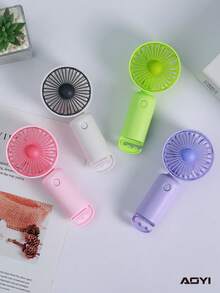 AOYI 1pc 150mAh Rechargeable Portable 3-Speed Adjustable Hand-Held Mini USB Fan With Charging Cable And Base - Multicolor - View 6