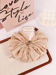 1pc Elegant Bohemian Oversized Silver Wire Hair Scrunchies, Large Elastic Satin Women Oversized Hair Rope, Fluffy Giant Hair Scrunchies, Anti-Frizz & Breaking, Suitable For Daily & Vacation, Gift Box Packaging For Women, Hair Tie, Hair Accessory ,Hair Accessories, Scrunchy Hair Ties - Multicolor - View 18