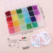 50piezas/384piezas/624piezas Cuentas de vidrio de 8mm para hacer joyas, 24 colores aleatorios Cuentas de de 8mm imitación jade, kit para hacer pulseras con anillo de salto, cierre mosquetón, hilo elástico para hacer pulseras, collares, pendientes, joyas y manualidades como regalo.