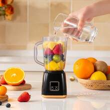This USB Rechargeable Portable Blender Is Equipped With An LED Display And Ice Crushing Function, With A 1500mAh Battery Capacity. It Is Compact And Portable, Suitable For Making Milkshakes, Juices And Fresh Drinks. It Has A Detachable Design For Easy Cleaning, 36V Voltage, And Is An Ideal Kitchen Tool With A Transparent Cup Body.