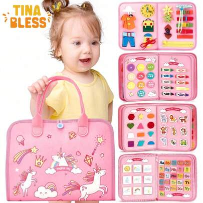 Tinabless 1 Pc Montessori Toys For 3 Year Old Girl Birthday Gift, Preschool Learning Activities, Educational Toddler Easter Basket Stuffers Girls Travel Toys For Ages 3-4 Two Year Old Gifts