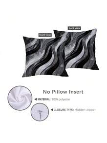 1 Stück 45 x 45 cm / 50 x 50 cm / 40 x 40 cm speziell gestalteter grau-schwarzer gestreifter Marmoroptik Kissenbezug [Kissenfüllung nicht inklusive], aus Polyester, geeignet für den täglichen Gebrauch, Heimdekoration, Wohnzimmer, Schlafzimmer, Sofa, künstlerisch, modernes Design, Atmosphäre