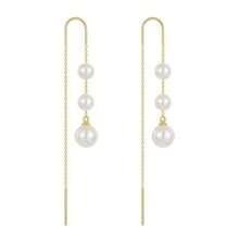 1 paire de boucles d'oreilles vintage à perles et à franges pour femme, élégantes et haut de gamme, convenant à un port quotidien