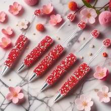 5pcs DIY Bead Pen New Full Diamond Bead Pen Creative Pen Bead Pen - 棕色 - 查看 9