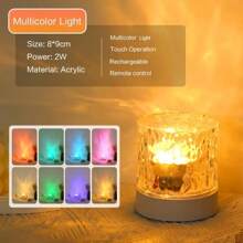 1 confezione Lampada da tavolo con luce notturna a tipo C rotonda, lampada creativa da comodino con effetto di onde rotanti, lampada atmosferica a fiamma con 16 colori e effetto diamante, con telecomando, luce notturna RGB per camera da letto con design a onde rotanti, adatta per camere dei bambini, camere da letto, corridoi