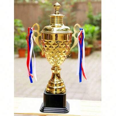 1个金属奖杯 刺绣足球篮球羽毛球冠军亚军比赛杯 学校颁奖典礼冠军奖杯