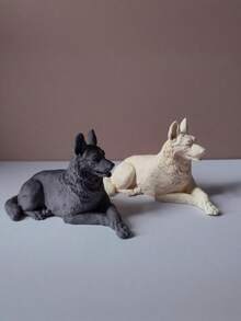 1pc/2pcs German Shepherd Silicone Candle Mold, Suitable For Scented Candles, Soap, Resin Crafts, Valentine's Day Home Decor, Handmade Gifts - White - View 4