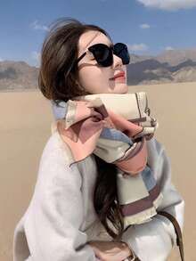 1 pieza Cárdigan chal de mujer de estilo de cachemira sintética versátil para otoño/invierno, bufanda gruesa y cálida adecuada para uso diario, todo el año, sala con aire acondicionado, viajes al aire libre, regalo