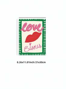 1 Stück Liebe Rosa Poster Wandkunst mittelalterliche Romantik rahmenloses Leinwandbild, vintage Blumen Typografie für Schlafzimmer/Wohnzimmer/Studentenwohnheim, mädchenhafte Party Dekoration & perfektes Valentinsgeschenk (rahmenloses Kunstdruck)