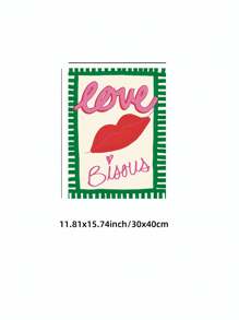 1 Stück Liebe Rosa Poster Wandkunst mittelalterliche Romantik rahmenloses Leinwandbild, vintage Blumen Typografie für Schlafzimmer/Wohnzimmer/Studentenwohnheim, mädchenhafte Party Dekoration & perfektes Valentinsgeschenk (rahmenloses Kunstdruck)