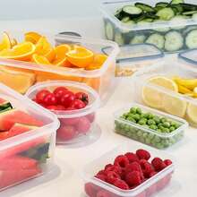 12pcs Plastic Food Storage Containers With Airtight Lids Microwave Dishwasher Friendly - Transparent - View 6