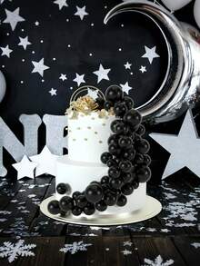 10/20 件黑色泡沫蛋糕装饰球，优雅的 DIY 蛋糕镶嵌帽，适用于生日、婚礼、周年纪念日和特殊场合、派对用品和新娘礼物、婚礼蛋糕装饰、现代蛋糕设计、装饰性蛋糕帽、蛋糕装饰用品、万圣节 - 黑色 - 查看 3