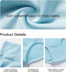 Women's Cotton High Waist Tummy Control Panties Jacquard Ladies Panty Multipack - Comfort - 三角褲 02 - 5 條裝 - 多種顏色 - 查看 6