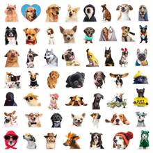 50 pièces Autocollants décoratifs de la série de chiens réalistes pour étui de téléphone, graffiti, ordinateur portable, casque, planche à roulettes, décoration DIY, autocollant créatif