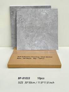 10片装大尺寸大理石纹自粘地板砖，房间装饰PVC乙烯基地板。即撕即贴，厨房瓷砖贴纸，卧室装饰可移除壁纸。家居装饰即撕即贴地板。浴室防水瓷砖贴纸。防滑乙烯基地板。墙面艺术装饰，乙烯基壁纸，墙贴。两种尺寸：30厘米和40厘米（11.8英寸和15.8英寸）。 - 彩色 - 查看 18