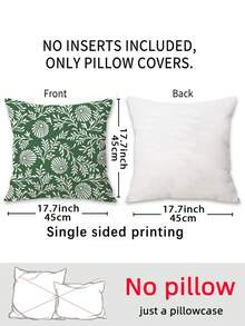 1pc Outdoor Pillow Cover, Stripe, Plaid, Floral Print Pattern, Single-Sided Digital Print, Suitable For Various Room Types, Back To School Season, Great Gift, Atmosphere Decor Pillow Cover, Suitable For Outdoor, Beach, Slightly Water-Resistant Cover, No Pillow Insert Included - Green - View 3
