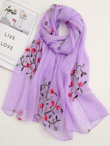 1pc Minimalist Elegant Delicate Embroidered Multi-Color Fashion Party/Travel Lightweight Scarf Shawl For Women, Spring/Summer - Multicolor - View 26