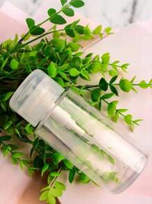 1pc Transparent Pump Dispenser Bottle - Unscented Plastic,Ideal For Cosmetics And Nail Polish Removers, Skincare Solutions - Portable Travel Size, Easy One-Handed Operation