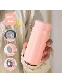 1pc, 200ml Mini Compact Stainless Steel Water Bottle, Portable Pocket Cup, Outdoor Sports Water Bottle, Easy To Carry