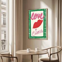 1 Stück Liebe Rosa Poster Wandkunst mittelalterliche Romantik rahmenloses Leinwandbild, vintage Blumen Typografie für Schlafzimmer/Wohnzimmer/Studentenwohnheim, mädchenhafte Party Dekoration & perfektes Valentinsgeschenk (rahmenloses Kunstdruck)