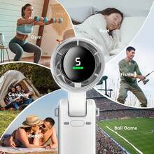 Portable Handheld Turbo Fan, 5 Gear Wind, Battery Operated, Up To 12 Working Hours, 3 IN 1 Hand Fan With Air Turbo Tech Cooling Fan For Outdoor Activities, Travel, Beach - 白色 - 查看 7
