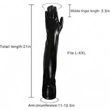 Luwint Women Wet Look Black Long Gloves Costume Cosplay Photoshoot