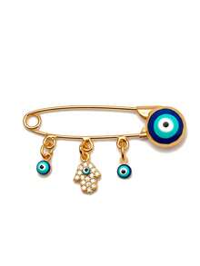 1pc Fashionable Foot & Eye Pendant Brooch Pin, Suitable For Women's Everyday Wear - Pendants - View 9