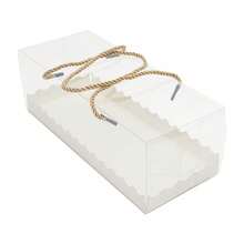 SENDERPICK 60 Pcs Cake Packaging Boxes Portable Rectangular Transparent Pastry Bread Cake Roll Box With String - Clear - View 6