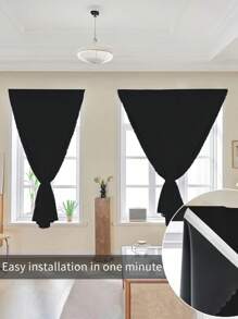 1pc Self-Adhesive Portable 100% Blackout Window Curtain, No Drilling Needed Sunshade Fabric For Windows, Doors, Bedrooms, Basements - Heat Insulation, Darkening Kitchen & Room, Suitable For All Seasons,Fall Decor,Autumn Decor,Room Decor
