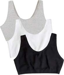 Women's Built Tank Style Sports Bra Value Pack Push Up Bras - Black/White/Heather Grey/Black/White/Heather Grey 6-pack - View 1