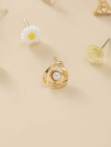 30 件/套时尚耳环，包括心形、星星、水滴、熊、三叶草、雏菊、水钻、仿珍珠设计，简约可爱，多风格女士日常休闲珠宝礼品套装