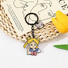 1pc Cartoon Anime Beautiful Girl Warrior Keychain, Bag Pendant