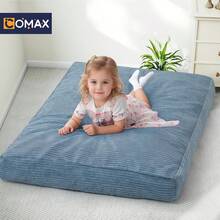 Bean Bag Chair For Kids 8-12, Toddler Beanbag Bed Corduroy, Convertible Child Bean Chair To Floor Mattress With Filler, Kid Reading Comfy Lounge Couch For Boys And Girls Bedroom, Light Blue - 藍色 - 查看 9