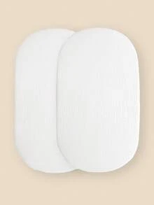 2 Packs Changing Pad Cover/Fitted Bassinet Sheets For Girls Boys, Ultra Soft Breathable , Baby Diaper Change Table Pad Covers/Breathable Baby Bassinet Sheets Fit For Baby Bassinets, Cradle, Moses Basket Oval Rectangle Pad/Mattress - White - View 1