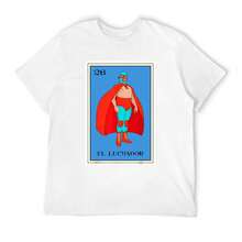 El Lucha Libre Loteria Mexican Wrestling T-Shirt – Unisex Tee, Black Casual Summer Shirt With White Lettering, Perfect Gift For Women & Men, Loose Fit, Machine Washable, Relaxed Round Neck Design - 白色 - 查看 4