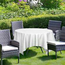 RINDOJIN 3 Pack Plastic Lace Tablecloth 84 X 84 Inch Round Lace Table Cover Disposable Table Cloth For Picnic Party Birthday Wedding Baby Shower Circle Tablecloth - Plastic Lace Tablecloth - View 6