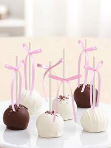 20个粉色丝带蝴蝶结蛋糕装饰，简约蝴蝶结装饰，家居装饰配件，适用于家居装饰、婚礼、派对、烛光晚餐、节日礼物、烘焙甜点、毕业蛋糕、圣诞装饰