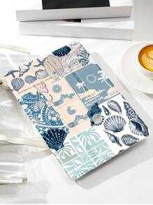 1 pieza Funda protectora para Tablet con collage de paisaje costero y elementos oceánicos, compatible con iPad 10.2", iPad Pro 2021/2020, iPad 9th/10th Gen, Galaxy Tab A8 10.5" 2022, Matepad 10.4"/Tab, antichoque, con ranura para lápiz, función de suspender/reanudar