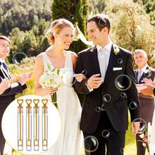 48/60pcs Mini Bubble Wands (No Bubble Fluid Included), Golden Color Bubble Sticks, Wedding Favor, Suitable For Wedding, Celebration, Anniversary, Birthday, Without Bubble Liquid, Summer Pool Party, Birthday Party, Outdoor Party, National Holiday, Christmas, Halloween, Back To School Fall Decor Autumn Decor