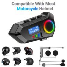 Motorcycle Helmet Headphones With HiFi Sound, CVC Noise Reduction Function, Helmet Speaker With Microphone, Easy To Use With Golfers, IPX65 Waterproof, Equipped With Voice Assistant And FM Radio Function