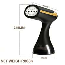 SEAGO Vaporizador de ropa portátil de 1500W, 1 ajuste de calor, temperatura de vapor de 130°C, capacidad del tanque de agua de 300ML, vaporizador de ropa de alta calidad, apto para viajes, uso doméstico, vuelta al colegio, artículos de viaje