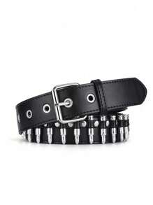 3/2/1皮带新款美式时尚子弹镶嵌腰带女装个性朋克装饰腰带ins网红风格礼物送父母朋友情侣情侣款