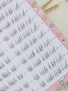 Clear-Cold Ice-Like Eyelashes, Handmade Natural Looking False Eyelashes, Transparent Messy Cartoon Style - Black - View 2