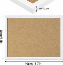FEBSNOW Cork Board Bulletin Board 15.X 12 Inches With Rectangle White Frame Hanging Pin Office Home Message Board Or Board Decoration - 白色邊框 - 查看 3
