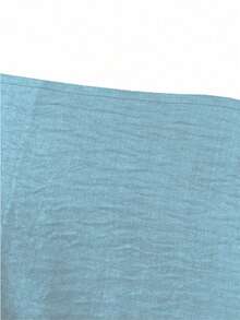 纯色优雅圆领长袖超长休闲修身连衣裙，适合女士日常穿着 - 淺藍色 - 查看 6