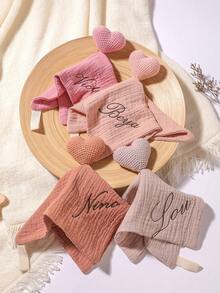 1pc Customized Embroidered Name Baby Rabbit Comforter Soft & Cute, Great Gift For Baby Boys & Girls - Multicolor - View 3