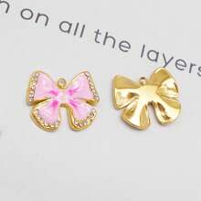 1 Pieza Dije de mariposa de lujo de acero inoxidable con rhinestones - Colgantes esmaltados para manualidades de joyería, aretes, collares, pulseras