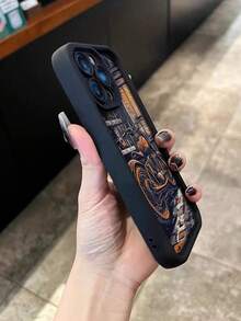 Precision Perforated Edged Orange Motorcycle Painted Anti-Drop Phone Case Compatible With IPhone Waterproof Shockproof Scratch Resistant, International Version, Not The Domestic Version - Multicolor - View 2